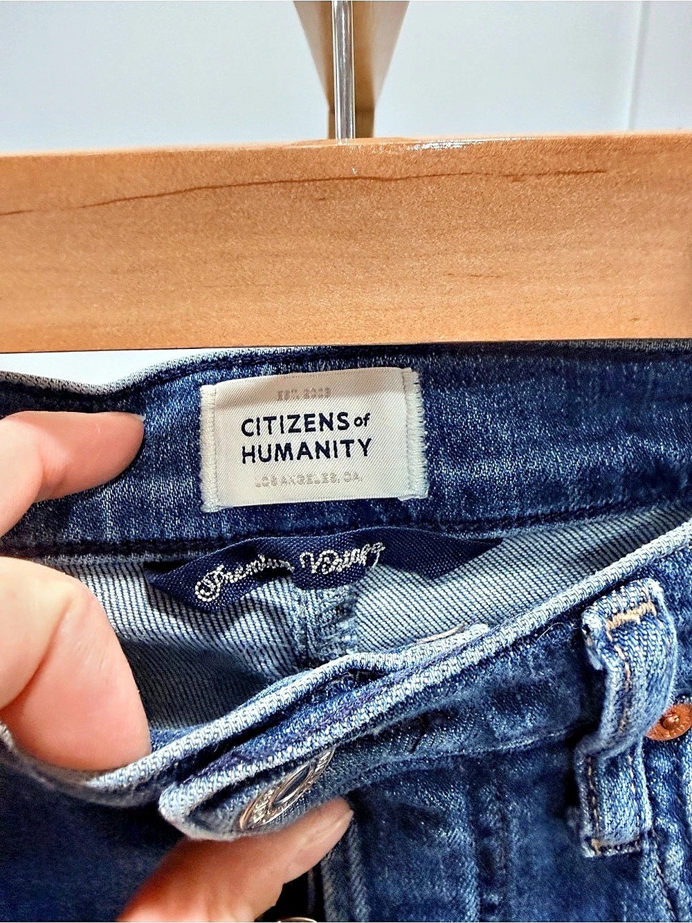 Citizens of Humanity Jolene High Rise Straight Crop Jeans Skinny Jeans Blue - Picture 3 of 10